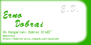 erno dobrai business card